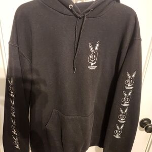 CHINATOWN MARKET Black Hoodie with Bunny Graphic